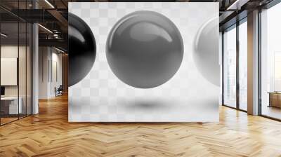 Set of vector spheres and balls on a white background with a shadow. Wall mural