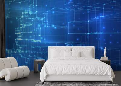 vector geometric background. abstract square shapes and bends Wall mural