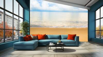 blur image of sea shore and clear blue sky  for background usage Wall mural