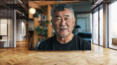 Portrait of a middle aged Asian man in modern home Wall mural