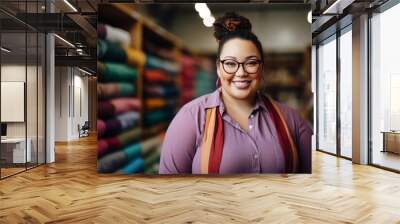 Portrait of a smiling black woman small business owner Wall mural