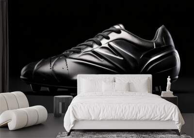 soccer player cleats from American soccer in dark colors on a black background Wall mural