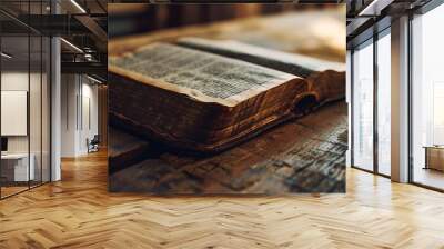 Bible up close. Faith and worship concept Wall mural