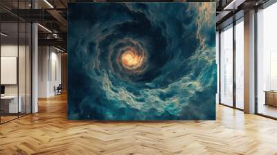 Spiral shape of the star, in the style of futuristic space landscapes Wall mural