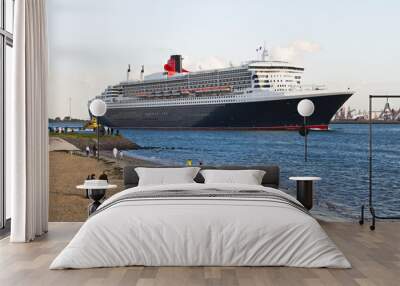 cruise ship leaving port of rotterdam Wall mural