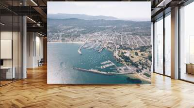 aerial drone monterey bay city aquarium top down cityscape Wall mural