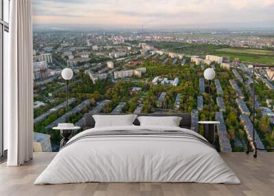 Aerial view of Bishkek city Kyrgyzstan Wall mural