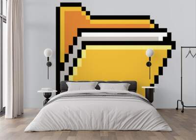 pixel art illustration folder icon. pixelated folder. folder office icon landmark icon pixelated for Wall mural