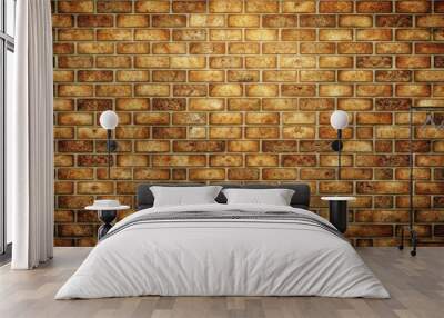 Beautiful textured brick wall background with an intricate block pattern design Wall mural