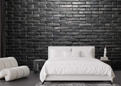 Black brick wall background for a modern industrial look Wall mural