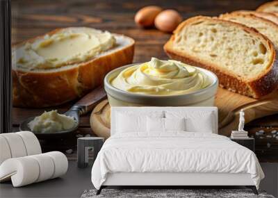 Creamy butter with a hint of salt perfect for spreading on fresh bread, French cuisine, dairy product Wall mural