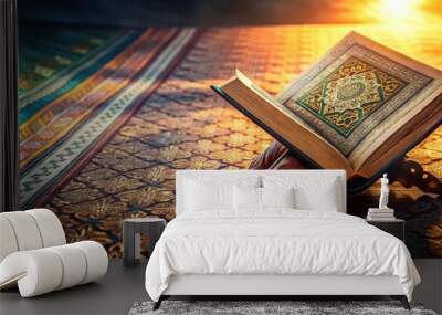 Holy Quran with Arabic calligraphy on a beautiful background Wall mural