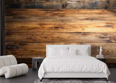 Rustic Wooden Tabletop with Natural Grain and Knots, Perfect for Product Display Wall mural