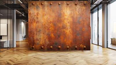 Rusty iron background texture with aged metal look perfect for industrial design projects Wall mural