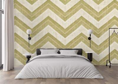 Seamless chevron pattern on linen texture, perfect for summer design projects Wall mural