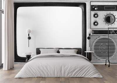 Large halftone vintage television with a transparent background Wall mural