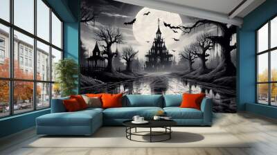 Spooky Halloween Background Wall mural