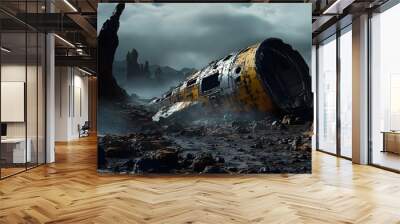 A crashed alien spacecraft Wall mural