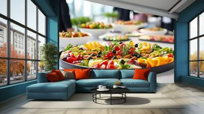 Catering buffet food. Delicious colorful vegetarian appetizers. Celebration Party Wall mural