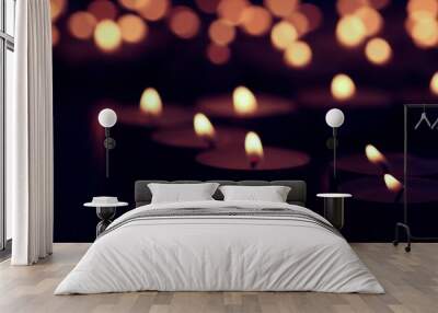 candle background fire dark flame, candlelight light. Wall mural