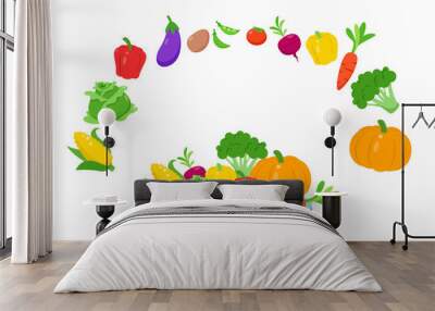 good healthy fresh food salad fruit vegetable Wall mural