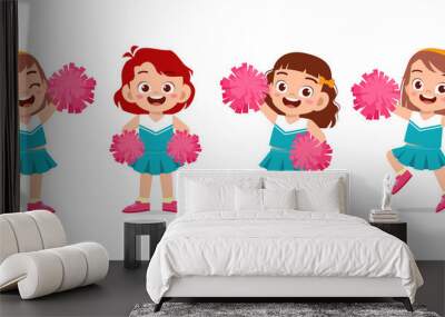 happy cute girl wear cheerleader cute uniform set Wall mural