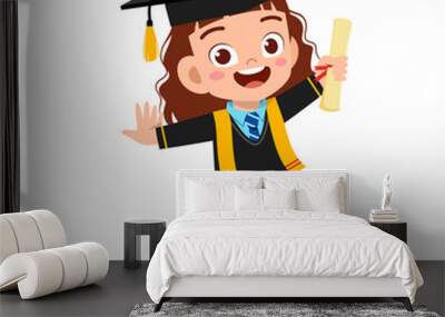 happy cute little kid boy graduate from school Wall mural