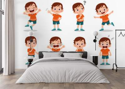 kid child expression vector illustration set bundle Wall mural