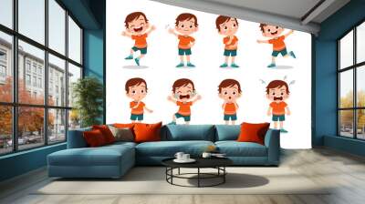 kid child expression vector illustration set bundle Wall mural