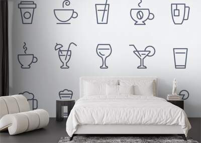 drink icons Wall mural