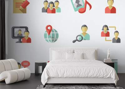 social media icons Wall mural