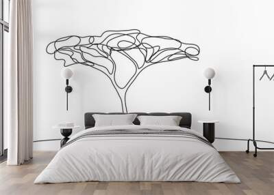 Line drawing of a tree Wall mural