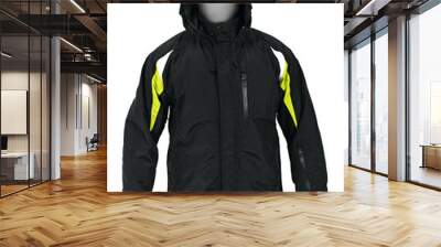 Black male sport jacket with hood isolated on white background Wall mural