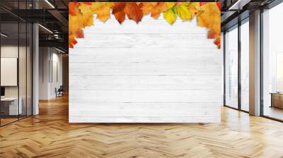 Background  Autumn with wooden planks Wall mural