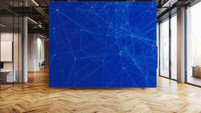 Digital plexus of glowing lines and dots. Abstract background. 3D rendering. Network or connection. Vector. Wall mural