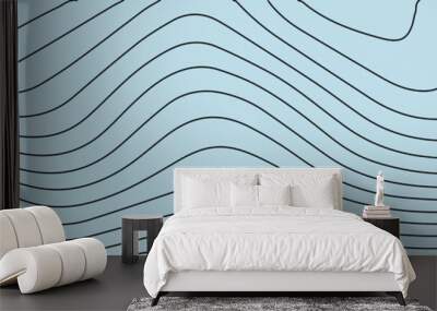 Topographic map lines background. Abstract vector illustration. Wall mural