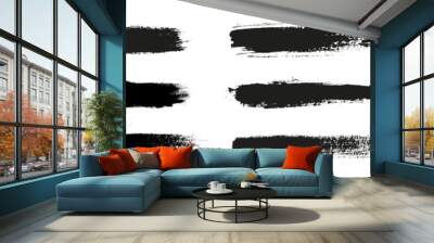 Big collection of grunge black paint, ink brush strokes. Brushes, lines, brush, strokes, grunge, dirty, backdrop. Grunge backgrounds set - stock vector. Wall mural