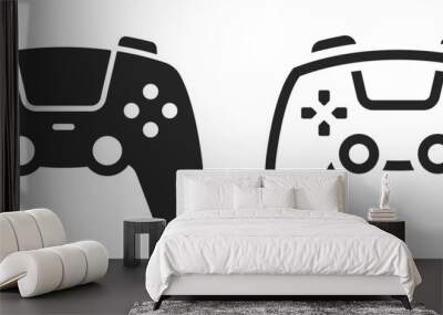 Gamepad icon set. Video game controller, joystick, console icon in flat and line style - stock vector. Wall mural