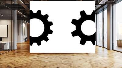 Gear set. Black gear wheel icons on white background - stock vector. Wall mural