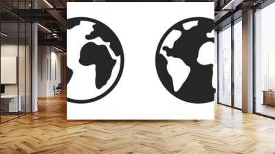 Globe icons set. Planet earth symbol collection. World planet earth icon line and flat style - stock vector. Wall mural