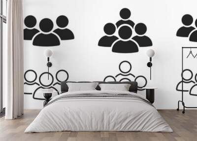 people group icon set. team people. user profile symbol. group of people or group of users collectio Wall mural