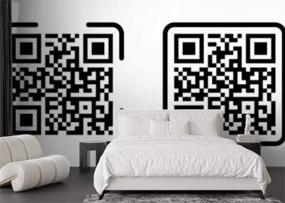 Scan QR code icon. Digital scanning qr code. QR code scan for smartphone. QR code for payment. Scan QR code symbol - stock vector. Wall mural