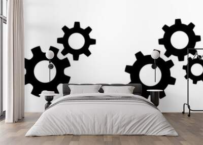 setting gears icon. cogwheel group. gear design collection on white background - stock vector. Wall mural