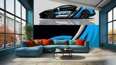 Sport car decal wrap design vector Wall mural