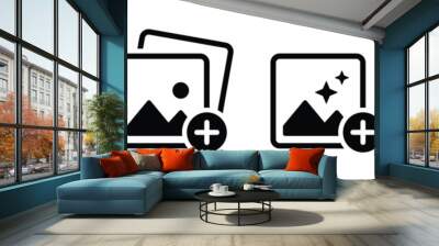 Add image icon. Add picture icon. Photo icon, vector illustration Wall mural