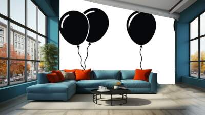 Balloon anniversary icon. Balloon icon, vector illustration Wall mural