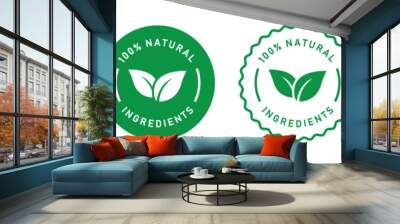 Natural label set icon, vector illustration Wall mural