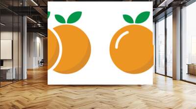 Orange fruit icon. Mandarin orange icon, vector illustration Wall mural