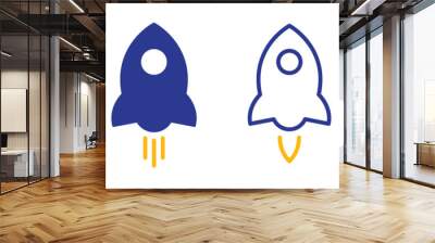 Rocket simple icon set vector illustration Wall mural