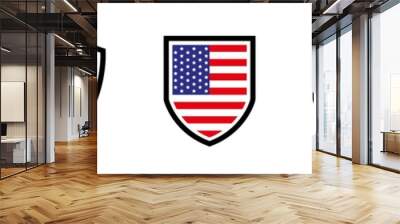 USA shield icon.USA flag shield icon, Vector illustration Wall mural